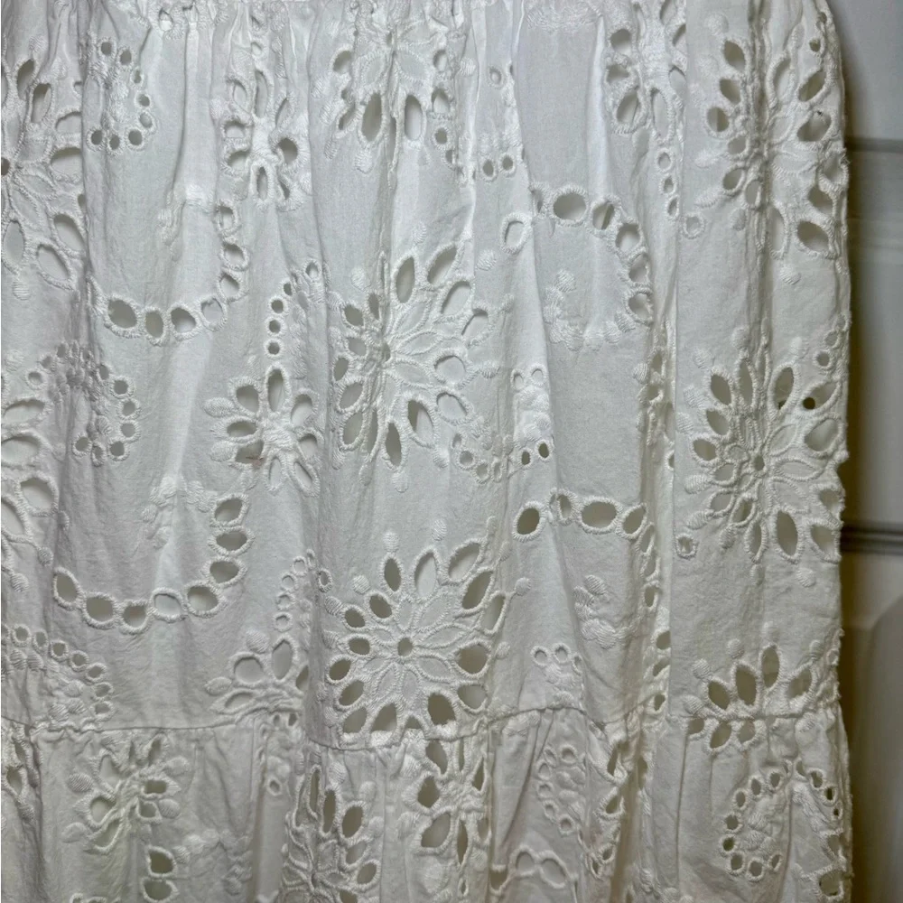 Baltic Born White Ella Eyelet Smocked Midi Dress - Picture 7 of 12